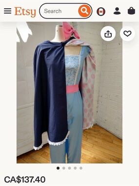 Handmade on Etsy cape purple with pink and white polka dot inside eyelet trim​